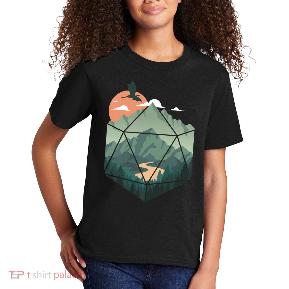 D20 Art Dungeons Lover Fantasy Gaming Kids T-Shirt
