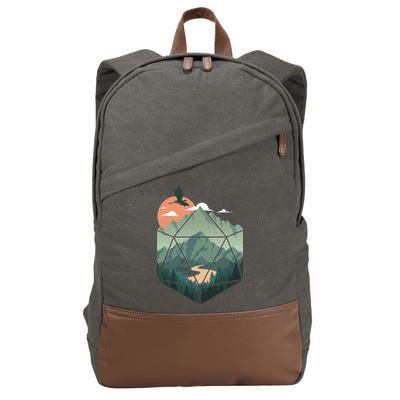 D20 Art Dungeons Lover Fantasy Gaming Cotton Canvas Backpack