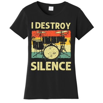 Drumming Art Drumline Drum Set Drummer Women's T-Shirt