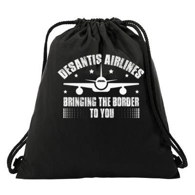 Desantis Airlines Distress Flag Bringing The Border To You Drawstring Bag