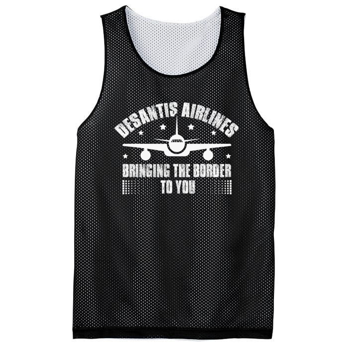 Desantis Airlines Distress Flag Bringing The Border To You Mesh Reversible Basketball Jersey Tank