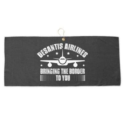 Desantis Airlines Distress Flag Bringing The Border To You Large Microfiber Waffle Golf Towel