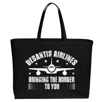 Desantis Airlines Distress Flag Bringing The Border To You Cotton Canvas Jumbo Tote