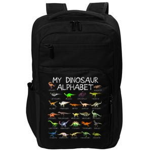 Dinosaur Alphabet Dino ABC For Kids Men Women Dinosaur Impact Tech Backpack