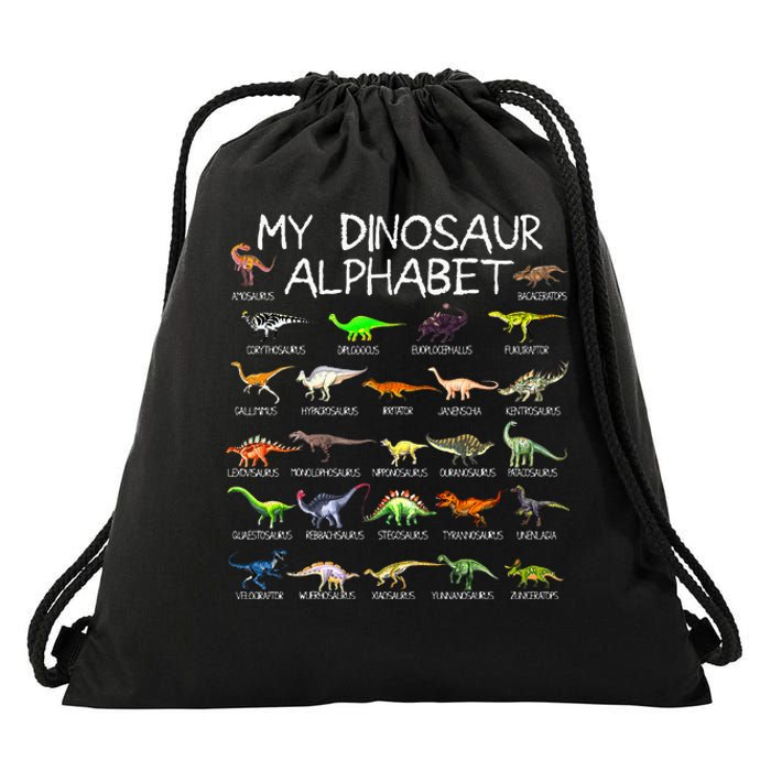 Dinosaur Alphabet Dino ABC For Kids Men Women Dinosaur Drawstring Bag