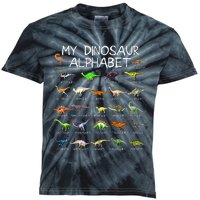 Dinosaur Alphabet Dino ABC For Kids Men Women Dinosaur Kids Tie-Dye T-Shirt