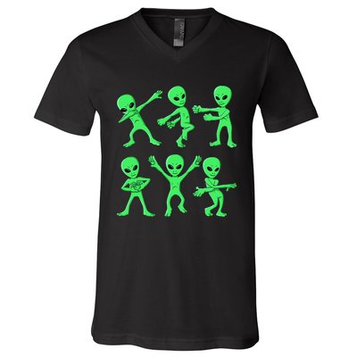 Dancing Aliens Dance Challenge V-Neck T-Shirt