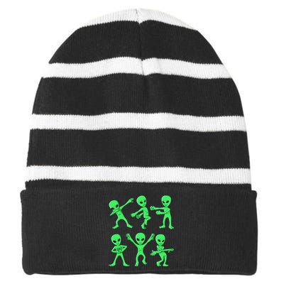 Dancing Aliens Dance Challenge Striped Beanie with Solid Band