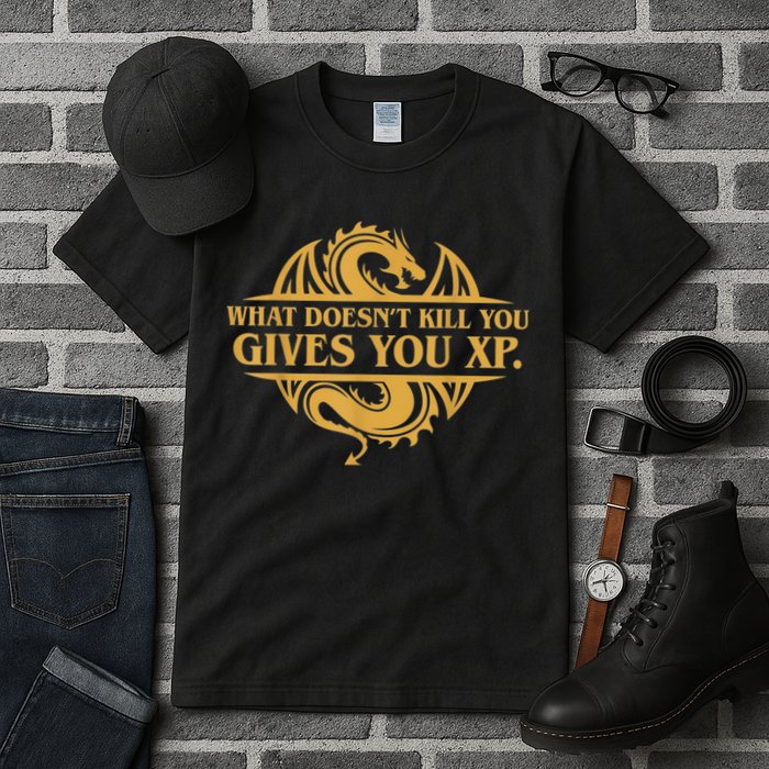 Dungeons And Dragons What Doesn't Kill You Gives You XP Tall T-Shirt