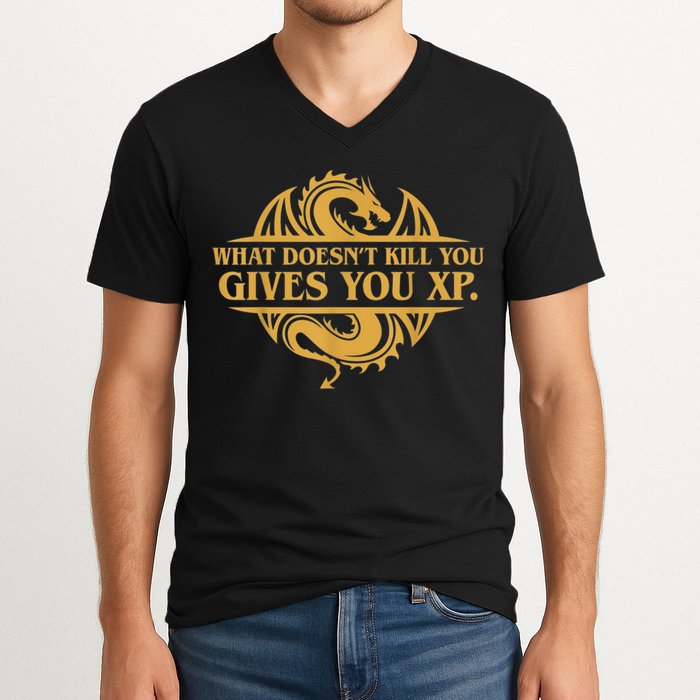 Dungeons And Dragons What Doesn't Kill You Gives You XP V-Neck T-Shirt