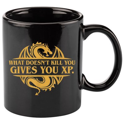 Dungeons And Dragons What Doesn't Kill You Gives You XP 11oz C Handle Ceramic Mug