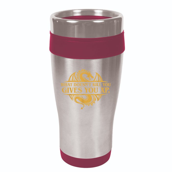 Dungeons And Dragons What Doesn't Kill You Gives You XP 16oz Travel Tumbler
