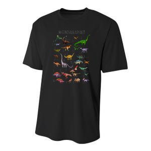 Dinosaur Alphabet Dino ABC Dinosaur Youth Performance Sprint T-Shirt