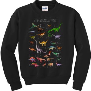 Dinosaur Alphabet Dino ABC Dinosaur Kids Sweatshirt