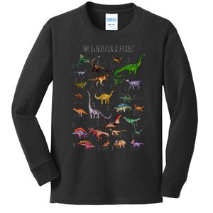 Dinosaur Alphabet Dino ABC Dinosaur Kids Long Sleeve Shirt