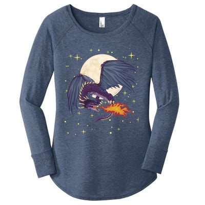 Dragonfire Awesome Dragon Tee Novetly Medieval Fantasy Gift Great Gift Women's Perfect Tri Tunic Long Sleeve Shirt