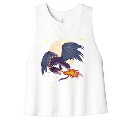 Dragonfire Awesome Dragon Tee Novetly Medieval Fantasy Gift Great Gift Women's Racerback Cropped Tank