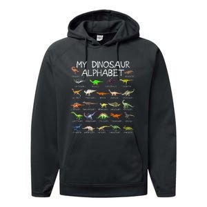 Dinosaur Alphabet Dino ABC For  Dinosaur Performance Fleece Hoodie