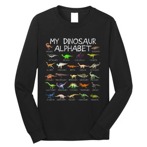 Dinosaur Alphabet Dino ABC For  Dinosaur Long Sleeve Shirt