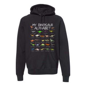 Dinosaur Alphabet Dino ABC For  Dinosaur Premium Hoodie