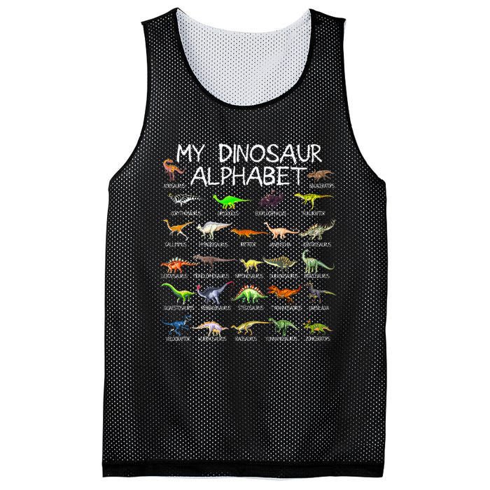 Dinosaur Alphabet Dino ABC For  Dinosaur Mesh Reversible Basketball Jersey Tank