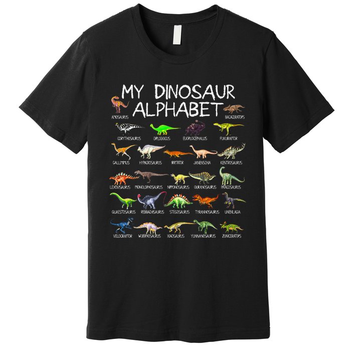 Dinosaur Alphabet Dino ABC For  Dinosaur Premium T-Shirt