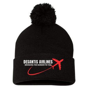 Desantis Airlines DeSantis Airlines Funny Political Trending Pom Pom 12in Knit Beanie