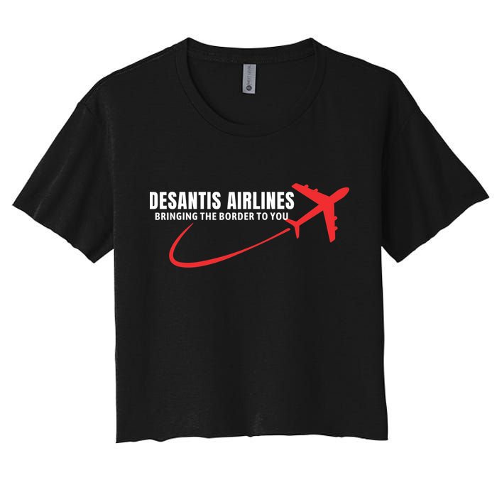 Desantis Airlines DeSantis Airlines Funny Political Trending Women's Crop Top Tee