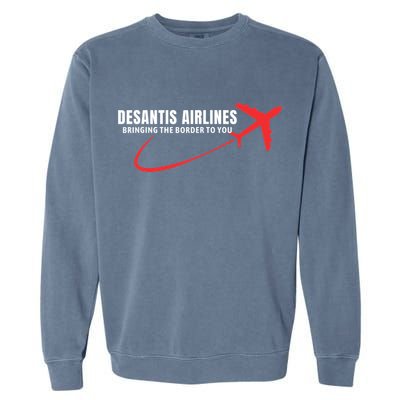 Desantis Airlines DeSantis Airlines Funny Political Trending Garment-Dyed Sweatshirt
