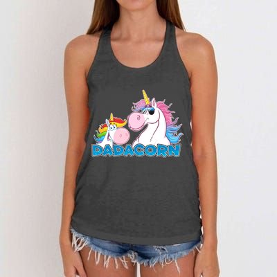 Dadacorn Dad Unicorn Women's Knotted Racerback Tank