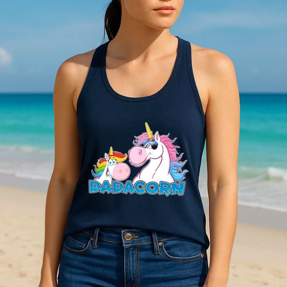 Dadacorn Dad Unicorn Womens Tank Top