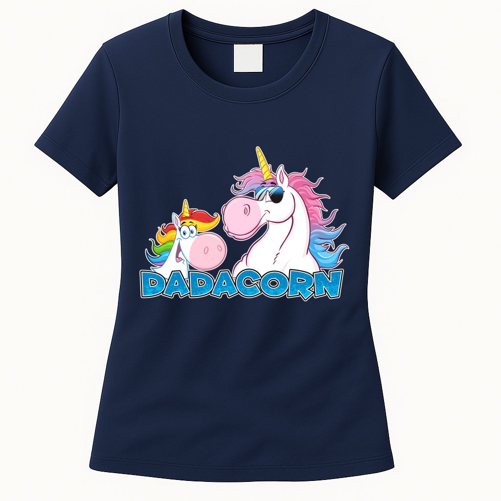 Dadacorn Dad Unicorn Womens T-Shirt