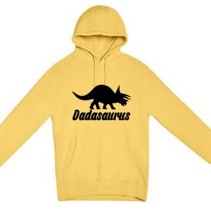 Dadasaurus Dinosaur Father's Day Premium Pullover Hoodie