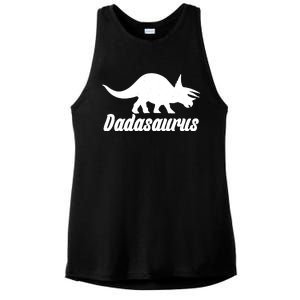 Dadasaurus Dinosaur Father's Day Ladies PosiCharge Tri-Blend Wicking Tank