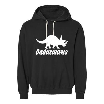 Dadasaurus Dinosaur Father's Day Garment-Dyed Fleece Hoodie