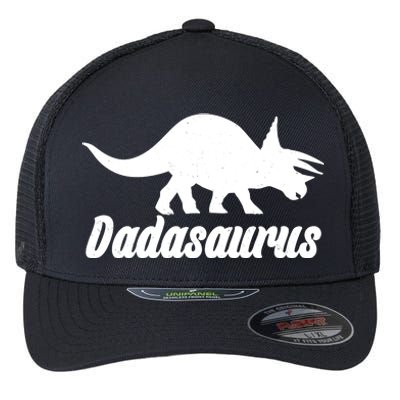 Dadasaurus Dinosaur Father's Day Flexfit Unipanel Trucker Cap