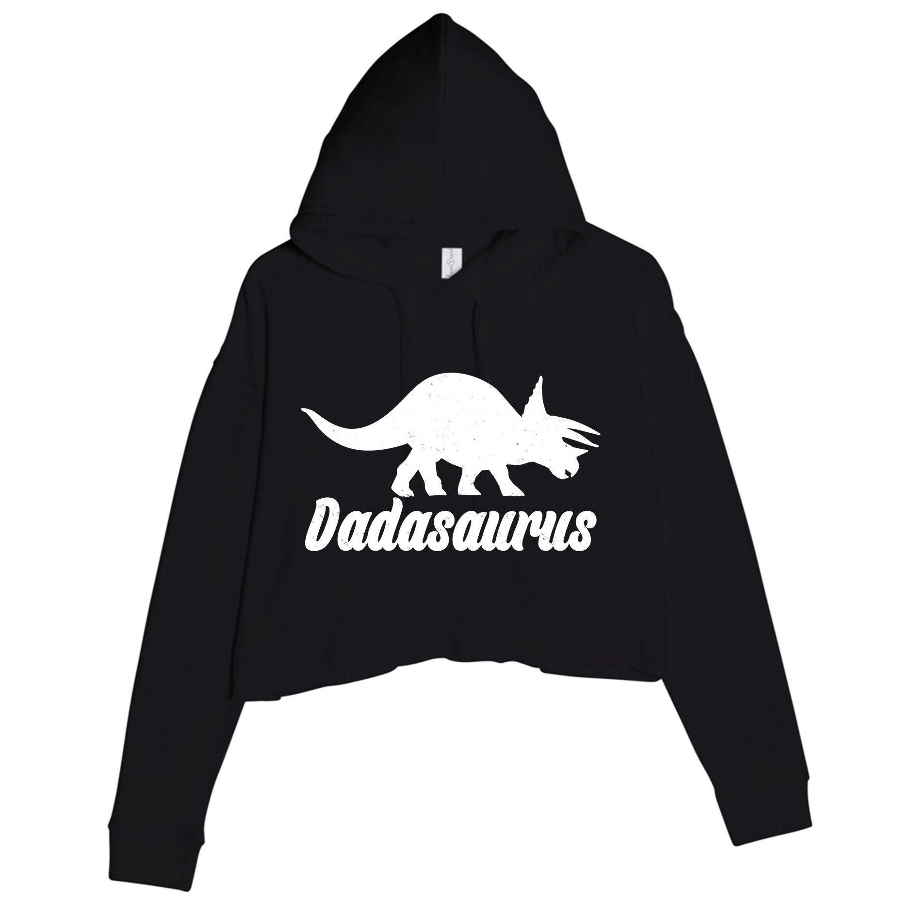 Dadasaurus Dinosaur Father's Day Crop Fleece Hoodie