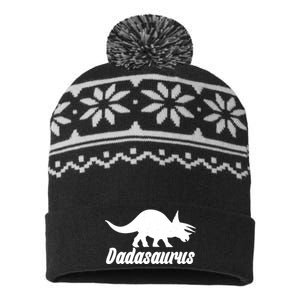 Dadasaurus Dinosaur Father's Day USA-Made Snowflake Beanie