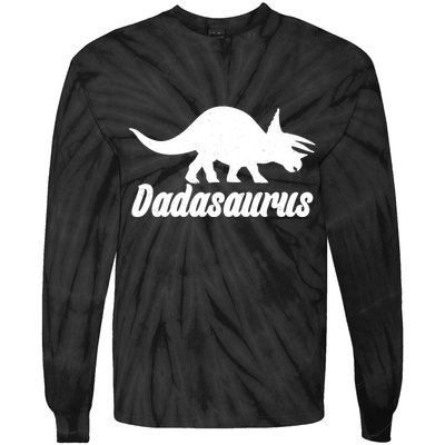 Dadasaurus Dinosaur Father's Day Tie-Dye Long Sleeve Shirt