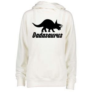 Dadasaurus Dinosaur Father's Day Womens Funnel Neck Pullover Hood