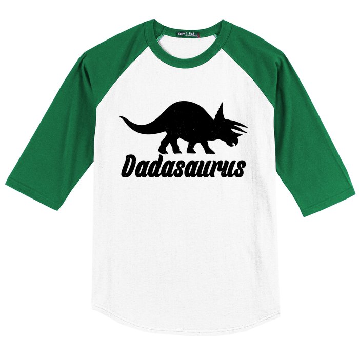 Dadasaurus Dinosaur Father's Day Baseball Sleeve Shirt