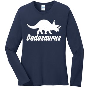 Dadasaurus Dinosaur Father's Day Ladies Long Sleeve Shirt