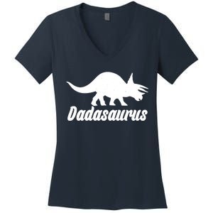 Dadasaurus Dinosaur Father's Day Women's V-Neck T-Shirt