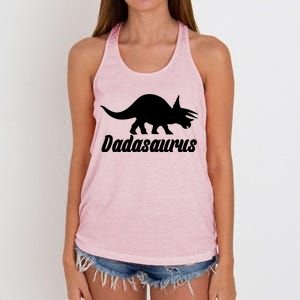 Dadasaurus Dinosaur Father's Day Women's Knotted Racerback Tank