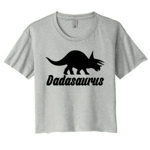 Dadasaurus Dinosaur Father's Day Women's Crop Top Tee