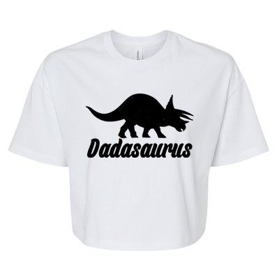 Dadasaurus Dinosaur Father's Day Bella+Canvas Jersey Crop Tee