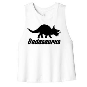 Dadasaurus Dinosaur Father's Day Women's Racerback Cropped Tank