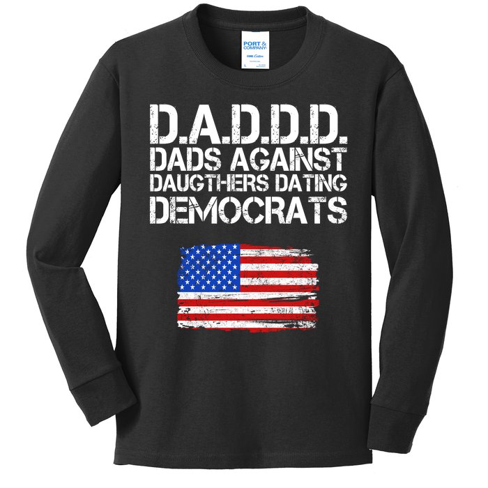 DADDD Dads Against Daughters Dating Democrats Kids Long Sleeve Shirt