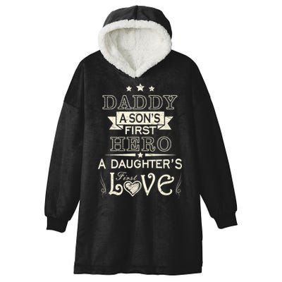 Daddy A Son's First Hero Daughters First Love Hooded Wearable Blanket