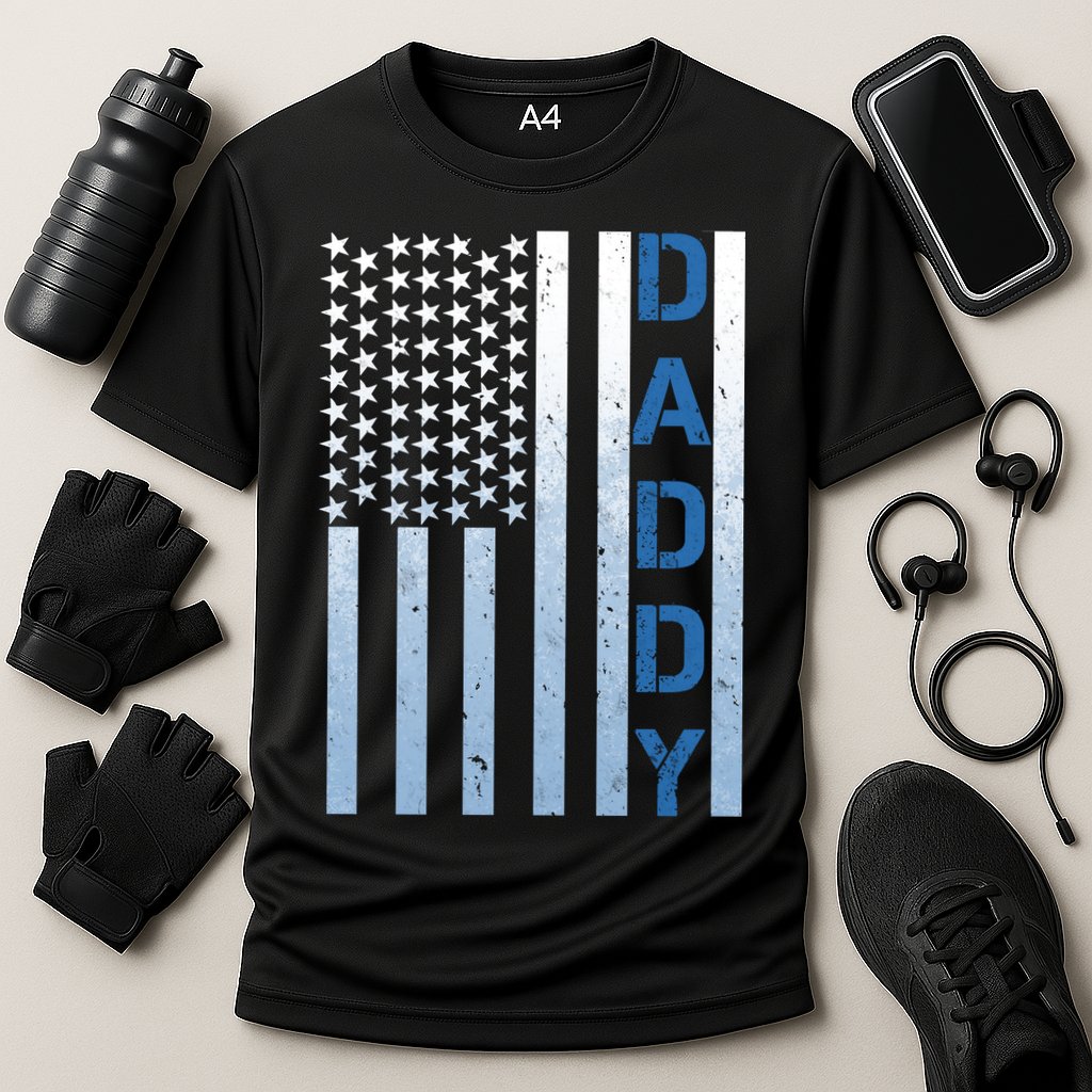 Daddy America Flag Cooling Performance Crew T-Shirt